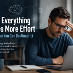 Why Does Everything Take More Effort Than It Used To? Professional looking mentally exhausted while trying to focus at work