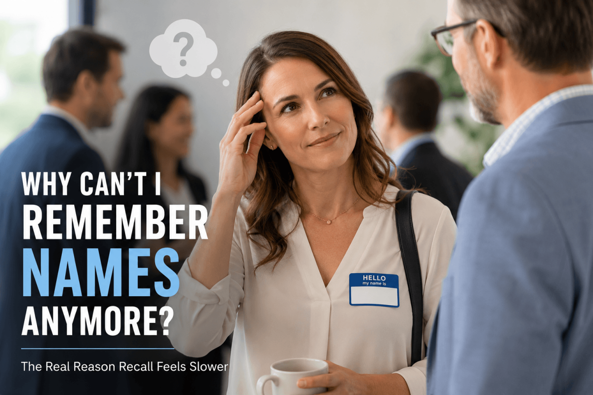 Person wondering why can’t I remember names during a conversation
