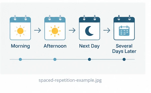 Example of spaced repetition over several days