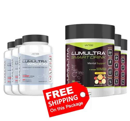 3 Bottle Wisdom + 3 Bottle Smart Drink (Citrus Strawberry Flavor)